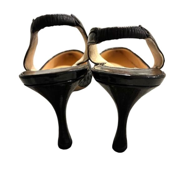 Manolo Blahnik Carolyne Slingback Woven Gray Black Pumps Size 36.5 Heels - Picture 9 of 12